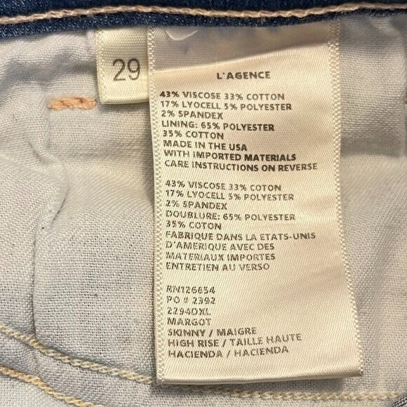 L'Agence Margot High-Rise Skinny Ankle Jeans Stretch School Academia Party 29 - Picture 7 of 8